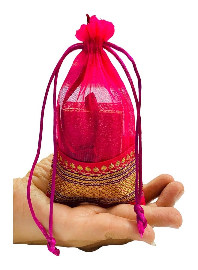 KRIWIN Pack of Thirty Small Size Silk Organza Potli Gift Bags Coin Bags(15 X 10 cm) Drawstring Closure (Magenta) - Image 3